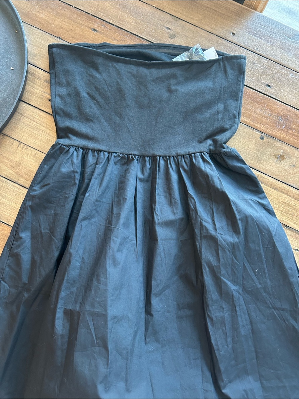 NWT Gap Mixed Media Black Cotton Midi Dress M - Picture 8 of 9
